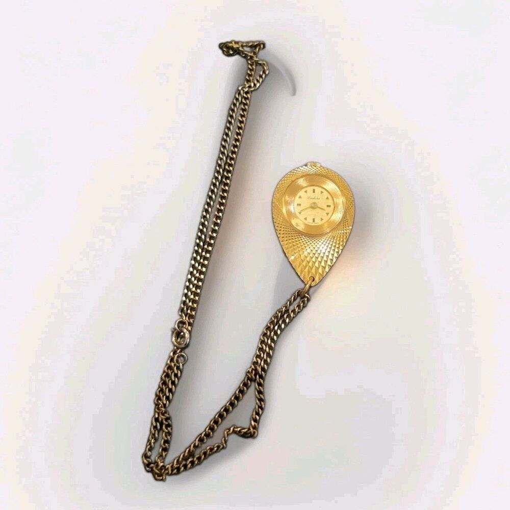 Vintage Endura Pendant Windup Necklace Watch - Swiss, Works, Needs Service.